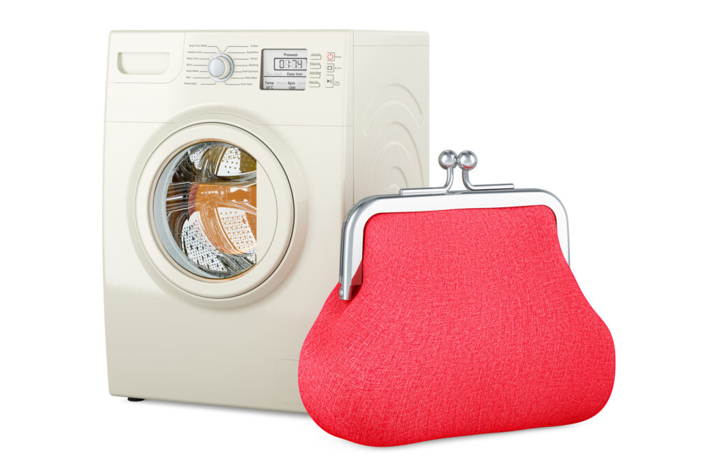 コインランドリーと財布のイメージ